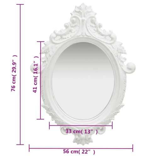 Zidno ogledalo u dvorskom stilu 56 x 76 cm bijelo Cijena