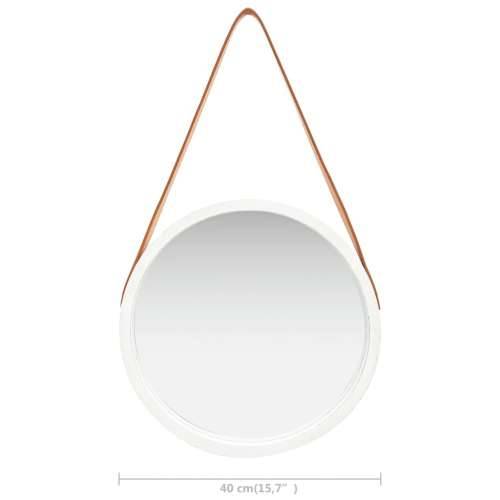 Zidno ogledalo s trakom 40 cm bijelo - Bijela Ø 40 cm 1 Cijena