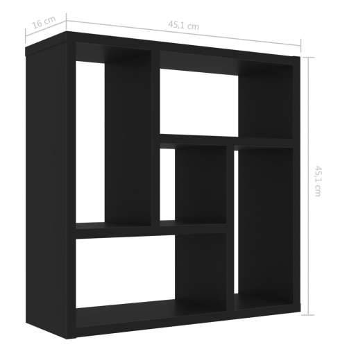 Zidna polica crna 45,1 x 16 x 45,1 cm od konstruiranog drva - Crna 1 Cijena