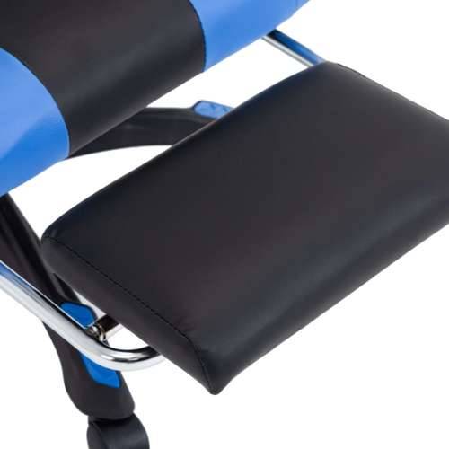 Igraća stolica od umjetne kože s osloncem za noge plavo-crna Cijena