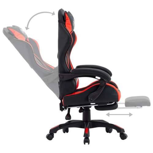 Igraća stolica od umjetne kože s osloncem za noge crveno-crna Cijena