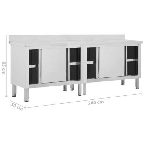 Radni stolovi s kliznim vratima 2 kom 240x50x(95-97)cm cm čelik Cijena
