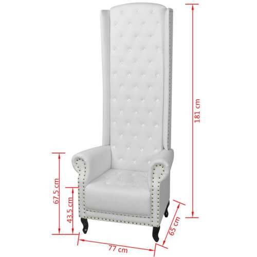 Fotelja sa Visokim Naslonom Bijela 77x65x181 cm Cijena