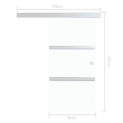 Klizna vrata od stakla ESG i aluminija 76 x 205 cm srebrna Cijena