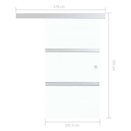 Klizna vrata od stakla ESG i aluminija 102,5 x 205 cm srebrna Cijena