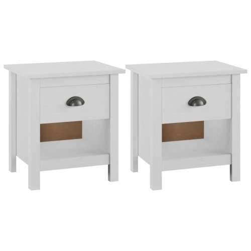 Noćni ormarići Hill 2 kom 46 x 35 x 49,5 cm od masivne borovine - Bijela 2 Cijena