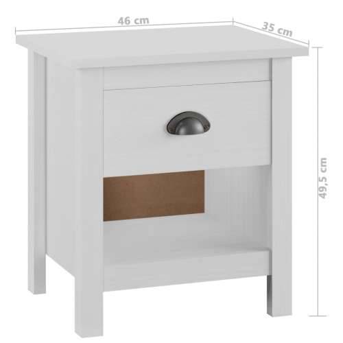 Noćni ormarići Hill 2 kom 46 x 35 x 49,5 cm od masivne borovine - Bijela 2 Cijena