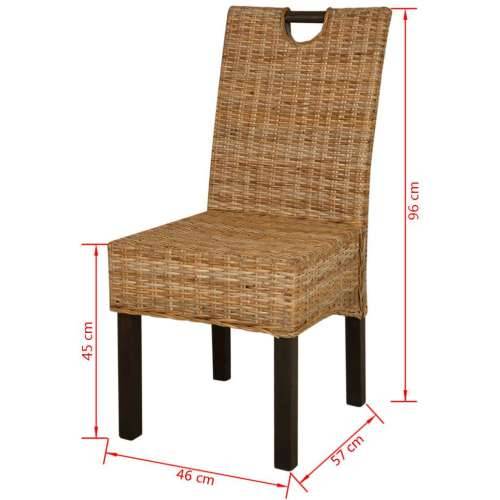 Blagovaonske stolice 2 kom Kubu Ratan i Mango Drvo Cijena