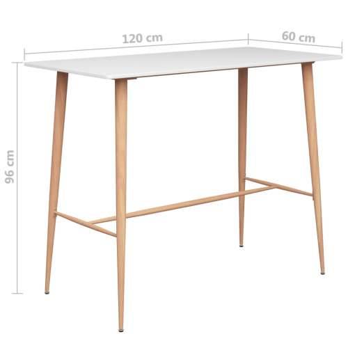 Barski stol bijeli 120 x 60 x 105 cm Bijela 1 Cijena