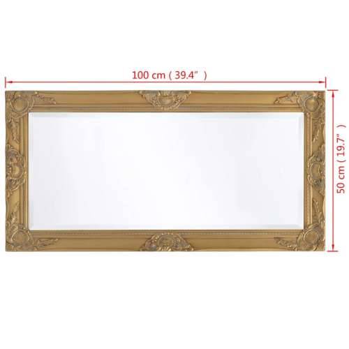 Zidno ogledalo u baroknom stilu 100 x 50 cm zlatno Cijena