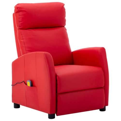 Masažna fotelja od umjetne kože crvena Cijena