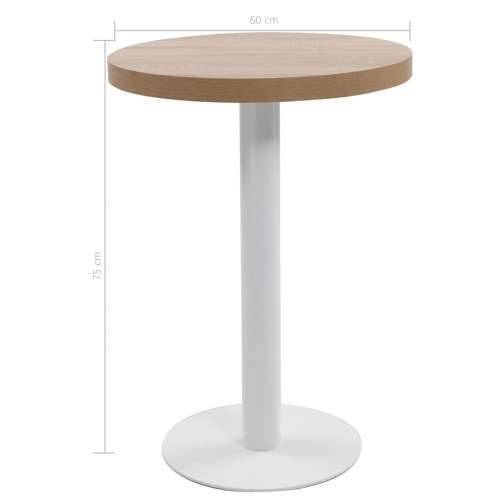 Bistro stol svjetlosmeđi 60 cm MDF svijetlo smeđa i bijela 60 x 75 cm 1 Cijena