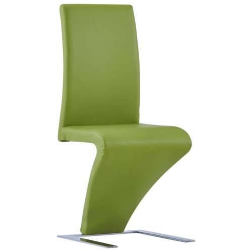 Blagovaonske stolice cik-cak oblika od umjetne kože 2 kom zelene Cijena