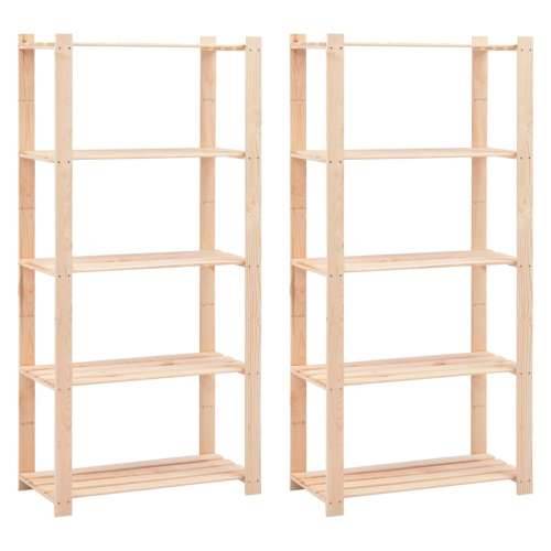 Stalci za pohranu s 5 razina 2 kom 80x38x170 cm borovina 250 kg - 1 2 Cijena