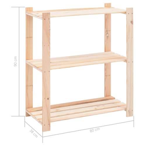 Stalci za pohranu s 3 razine 10 kom 80x38x90 cm borovina 150 kg - 1 10 Cijena