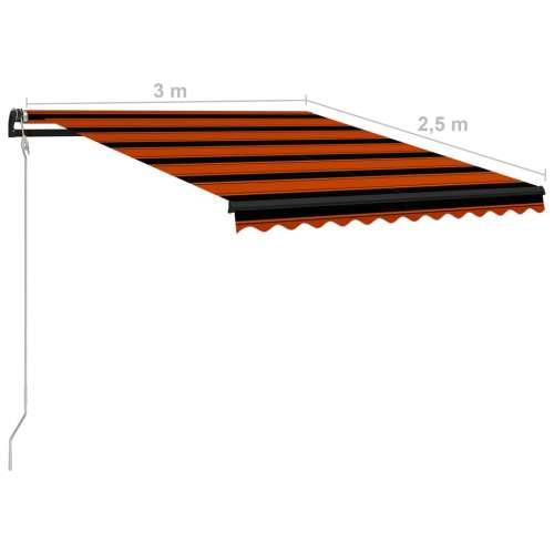 Tenda na uvlačenje LED 300 x 250 cm narančasto-smeđa Cijena