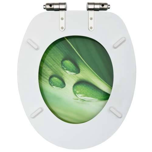 Toaletna daska s mekim zatvaranjem MDF zelena s uzorkom kapi Cijena