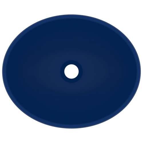 Luksuzni ovalni umivaonik mat tamnoplavi 40 x 33 cm keramički Cijena