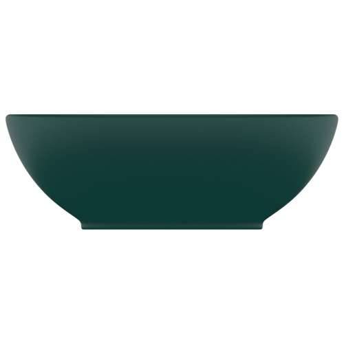 Luksuzni ovalni Lavabo - Umivaonik mat tamnozeleni 40 x 33 cm keramički - mat tamnozelena Cijena