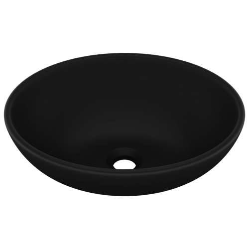 Luksuzni ovalni umivaonik mat crni 40 x 33 cm keramički Cijena