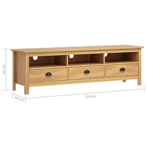 TV ormarić Hill boja meda 158 x 40 x 47 cm od masivne borovine - Smeđa 1 Cijena