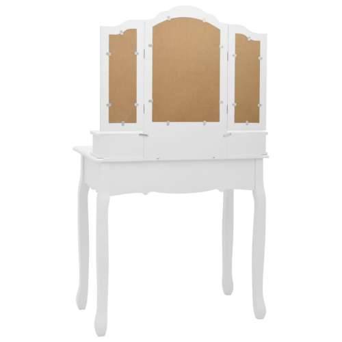 Toaletni stolić sa stolcem bijeli 80x69x141 cm drvo paulovnije Cijena