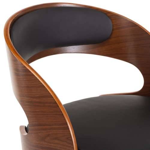 Okretna uredska stolica od savijenog drva i umjetne kože crna Cijena
