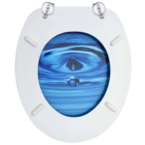 Toaletne daske s poklopcem 2 kom MDF plave s uzorkom kapi vode Cijena