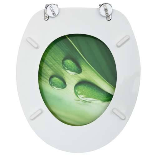 Toaletne daske s poklopcem 2 kom MDF zelene s uzorkom kapi vode Cijena
