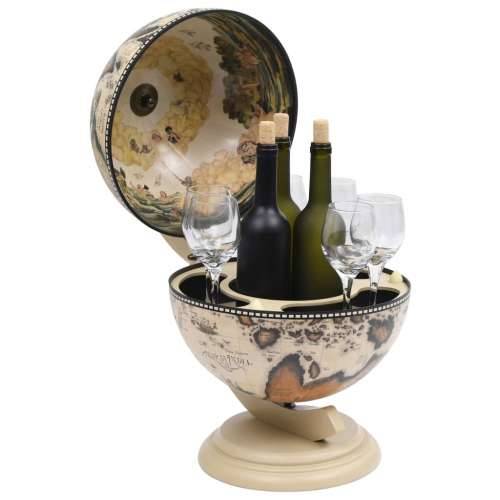 Stolni stalak za vino u obliku globusa drvo eukaliptusa bijeli Cijena