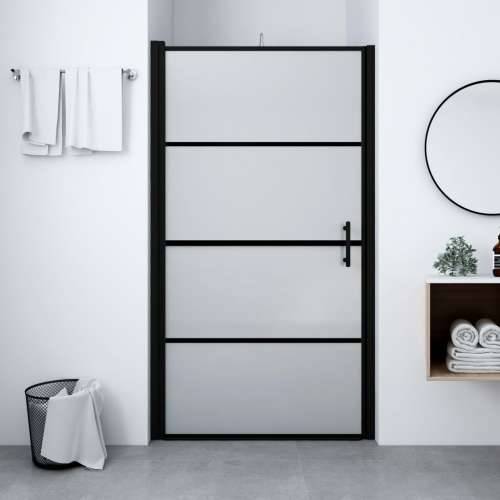 Vrata za tuš od mutnog kaljenog stakla 100 x 178 cm crna - Crna 100 x 178 cm Cijena