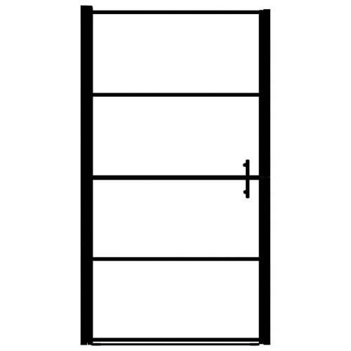 Vrata za tuš od mutnog kaljenog stakla 100 x 178 cm crna - Crna 100 x 178 cm Cijena