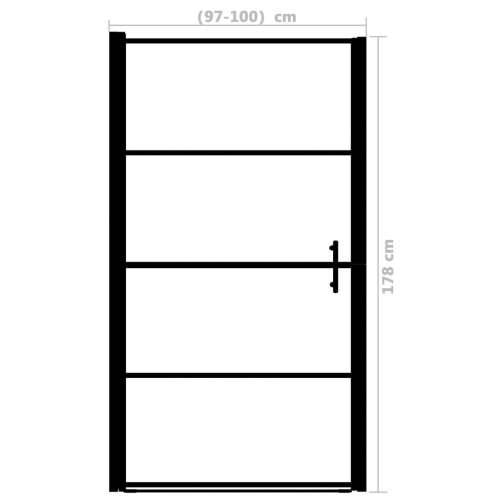 Vrata za tuš od mutnog kaljenog stakla 100 x 178 cm crna - Crna 100 x 178 cm Cijena