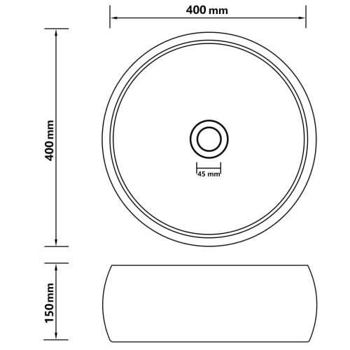 Luksuzni okrugli umivaonik mat svjetlosivi 40 x 15 cm keramički Cijena