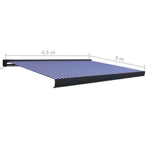 Motorizirana kazetna tenda 450 x 300 cm plavo-bijela - Plavo-bijela (sivi okvir) 450 x 300 cm 1 Cijena