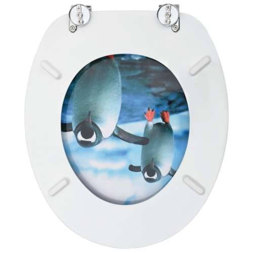 Toaletne daske s poklopcem 2 kom MDF s uzorkom pingvina Cijena