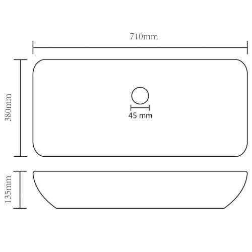 Luksuzni pravokutni umivaonik mat svjetlosivi 71x38 cm keramički Cijena