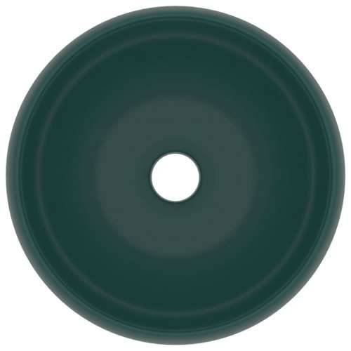 Luksuzni okrugli umivaonik mat tamnozeleni 40 x 15 cm keramički Cijena