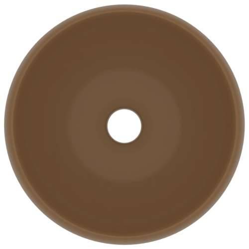 Luksuzni okrugli umivaonik mat krem 40 x 15 cm keramički Cijena