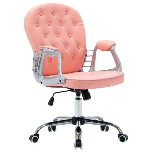 Okretna uredska stolica od umjetne kože ružičasta  Cijena