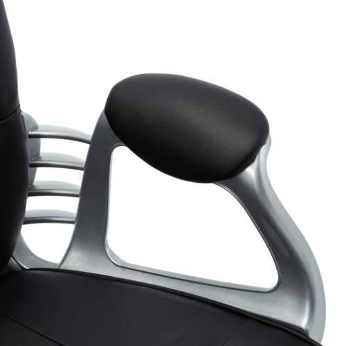 Okretna uredska stolica od umjetne kože crna Cijena