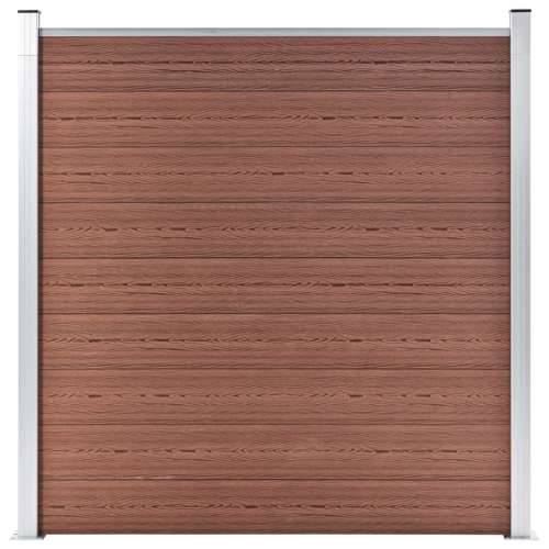 Set WPC ograda 8 kvadratnih + 1 kosa 1484 x 186 cm smeđi - Smeđa 1 8 sekcija + 1 zaklonjena sekcija Cijena