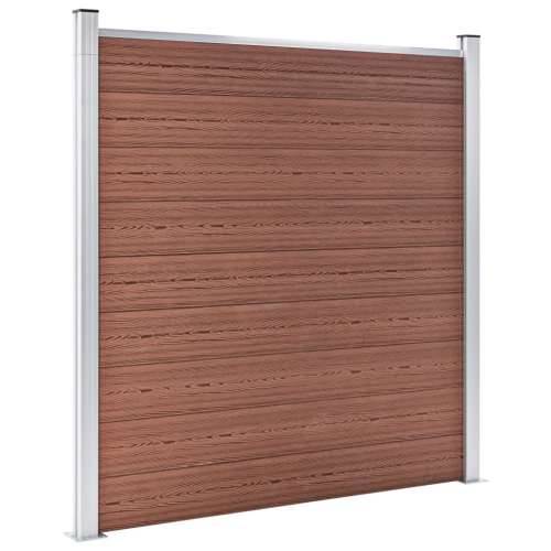 Set WPC ograda 8 kvadratnih + 1 kosa 1484 x 186 cm smeđi - Smeđa 1 8 sekcija + 1 zaklonjena sekcija Cijena