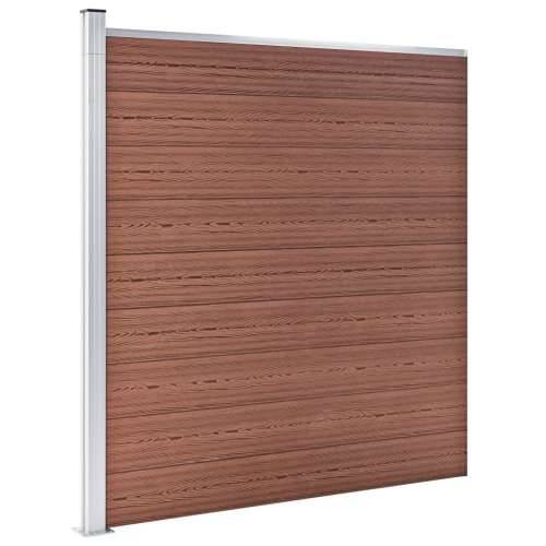 Set WPC ograda 8 kvadratnih + 1 kosa 1484 x 186 cm smeđi - Smeđa 1 8 sekcija + 1 zaklonjena sekcija Cijena