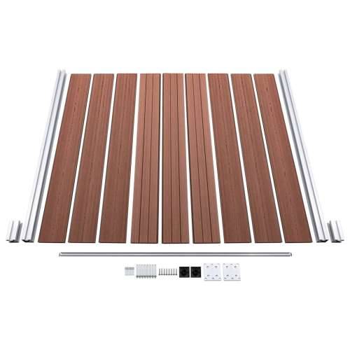 Set WPC ograda 8 kvadratnih + 1 kosa 1484 x 186 cm smeđi - Smeđa 1 8 sekcija + 1 zaklonjena sekcija Cijena
