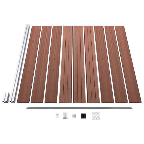 Set WPC ograda 8 kvadratnih + 1 kosa 1484 x 186 cm smeđi - Smeđa 1 8 sekcija + 1 zaklonjena sekcija Cijena