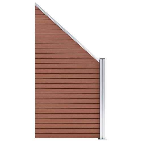 Set WPC ograda 8 kvadratnih + 1 kosa 1484 x 186 cm smeđi - Smeđa 1 8 sekcija + 1 zaklonjena sekcija Cijena