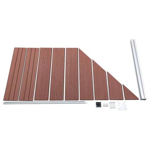 Set WPC ograda 8 kvadratnih + 1 kosa 1484 x 186 cm smeđi - Smeđa 1 8 sekcija + 1 zaklonjena sekcija Cijena
