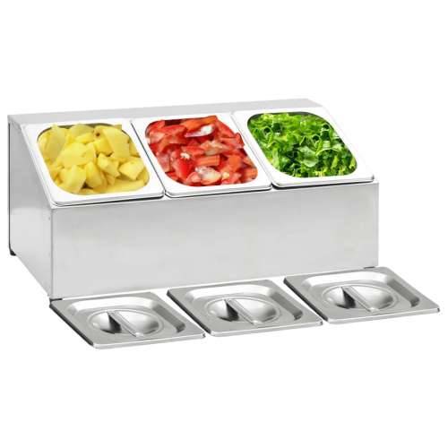 Držač Gastronorm za 3 posude GN 1/6 od nehrđajućeg čelika - 22.5 x 49.7 x 21.5 cm Cijena