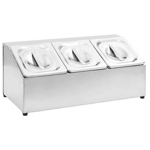 Držač Gastronorm za 3 posude GN 1/6 od nehrđajućeg čelika - 22.5 x 49.7 x 21.5 cm Cijena